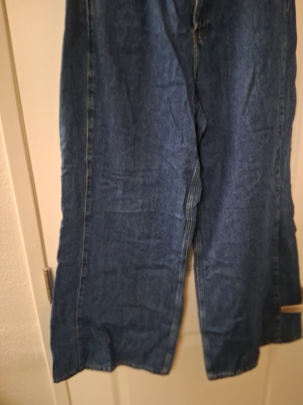 Everlane Paneled Ultra Wide Leg Jeans Indigo Blue High Rise SZ 32R - Picture 3 of 10